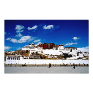 Azië, Tibet, Lhasa, Potala-paleis. UNECSO Foto Afdruk
