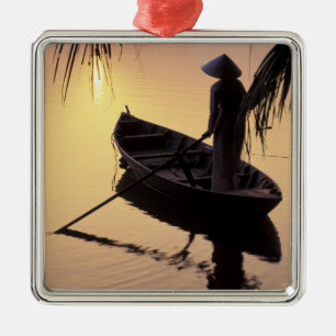 Azië, Vietnam, Mekong Delta, kan dat. Avond Metalen Ornament