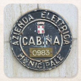 Azienda Electrica Municipale Cabina -Milano, Itali Vierkante Kartonnen Onderzetter