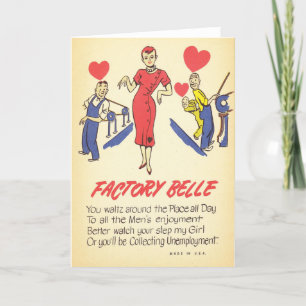  azijn Valentijn- Belle van de werkplek, Feestdagen Kaart