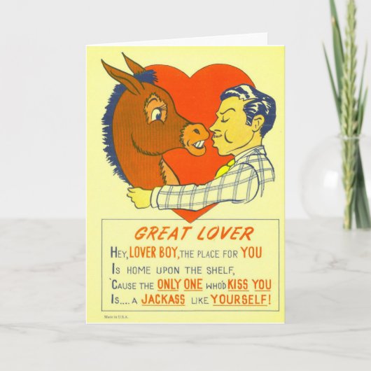 azijn Valentijn - grote minnaar, Feestdagen Kaart (Voorkant)