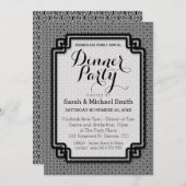 Azika S1 Black+White Dinner Party Invitation (Devant / Derrière)