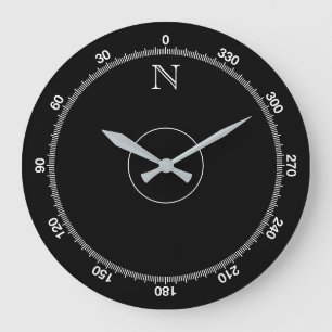 Azimuth Compass Novelty Wall Clock Grote Klok