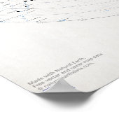 Azimuthal wereldkaart Barcelona Poster (Hoek)