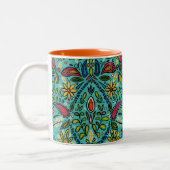 aziza turquoise tweekleurige koffiemok (Links)
