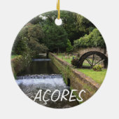 Azoren: Aangepaste kerstversiering voor Furnas Keramisch Ornament (Achterkant)