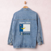 Azoren Azoriaanse Vlag Gepersonaliseerde Witte Naa Denim Jacket (Hangar)