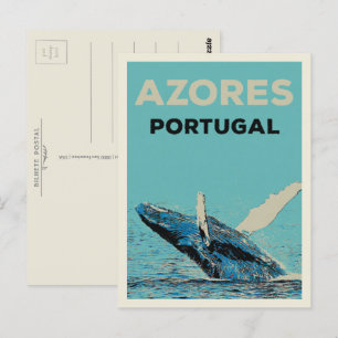 Azoren bulgwalvis illustratie Portugal Briefkaart