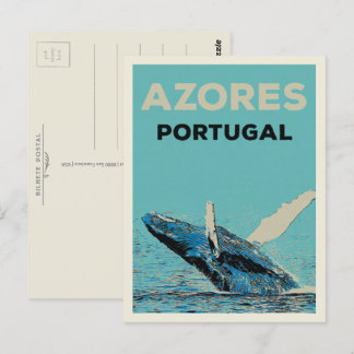 Azoren bulgwalvis illustratie Portugal Briefkaart