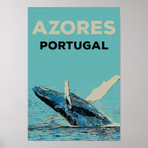 Azoren bulgwalvis illustratie Portugal Poster