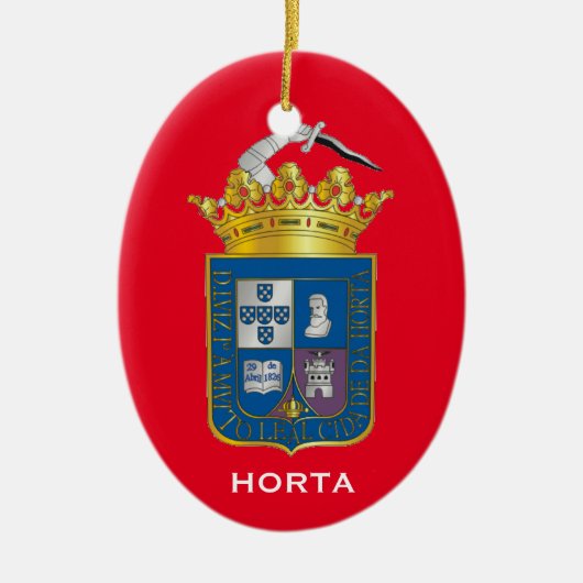 Azoren- Horta Faial Kerstversier Keramisch Ornament (Voorkant)