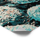 Azoren hydrangeas illustration Portugal Poster (Hoek)