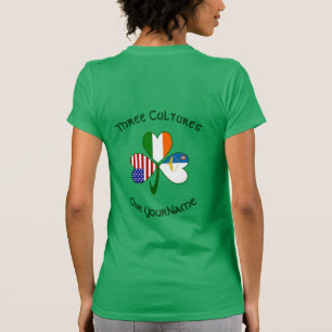 Azoren Ierland USA Klaver Persoonlijke Vlag  T-shirt
