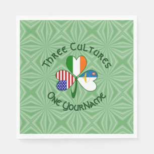 Azoren Ierland Verenigde Staten Vlaggen Shamrock P Servet