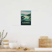 Azoren Lagoon van 7 steden, illustratie Portugal Poster (Keuken)