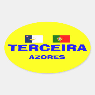 Azoren - Mok op euroschaal van Terceira Ovale Sticker