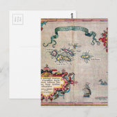 Azoren - Oude kaart - verzonken Exploratie (Voorkant / Achterkant)