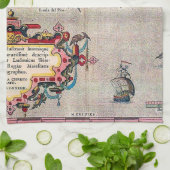 Azoren - Oude kaart - verzonken Exploratie Theedoek (Gevouwen)