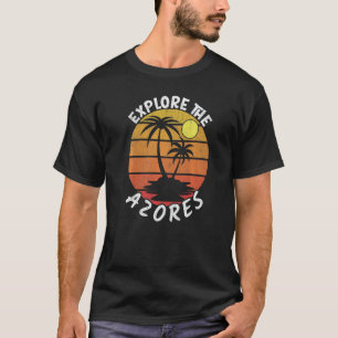 Azoren Portugal Retro Beach  Sunset T-shirt