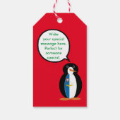 Azoren praten Ms Penguin gepersonaliseerd Cadeaulabel (Achterkant)