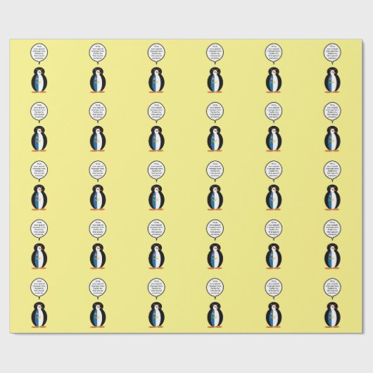 Azoren praten Ms Penguin gepersonaliseerd Cadeaupapier (Vlak)