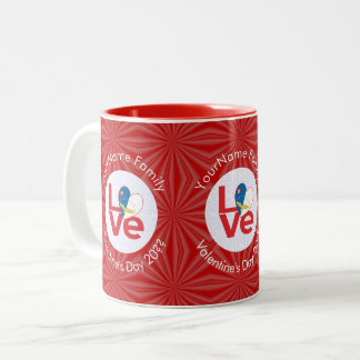 Azoren Red Love Heart gepersonaliseerd Tweekleurige Koffiemok