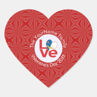 Azoren Rode LOVE Vlag gepersonaliseerd Hart Sticker