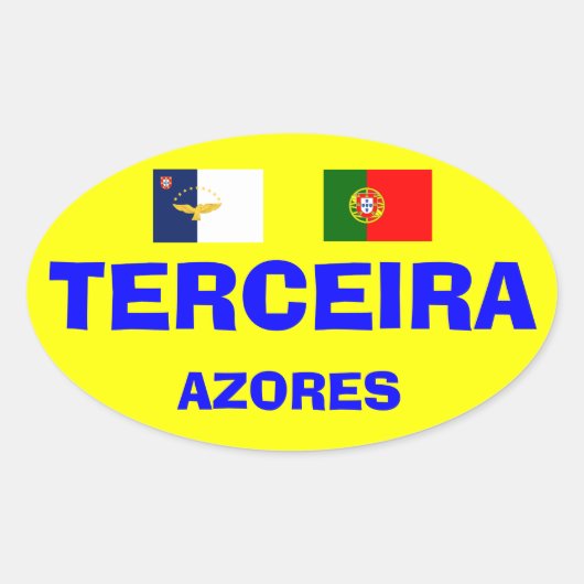 Azoren - Terceira Euro-stijl ovale Mok Ovale Sticker (Voorkant)