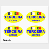Azoren - Terceira Euro-stijl ovale Mok Ovale Sticker (Vel)