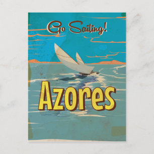 Azoren vintage reisposter briefkaart