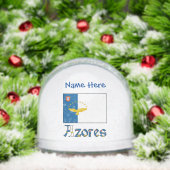 Azoren vlag blauwe personalisatie sneeuwbol (Kerstmis)