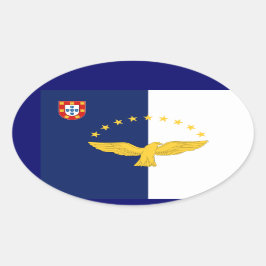 Azoren* vlag Europese stijl ovale Sticker