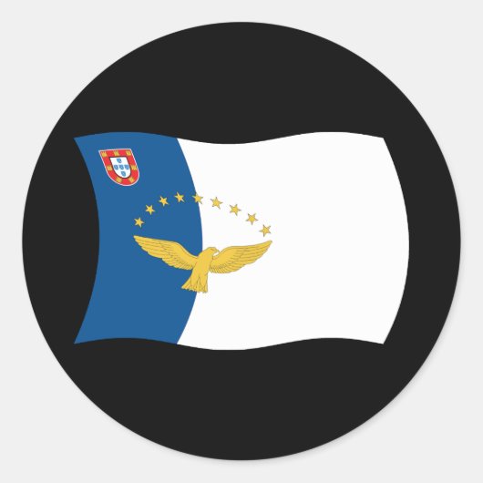 Azoren Vlag Sticker (Voorkant)