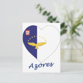 Azores Flag Heart Briefkaart (Staand voorkant)