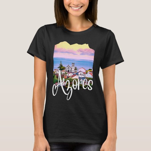 Azores Portugal Portuguese Roots Azores Souvenirs T-shirt (Voorkant)
