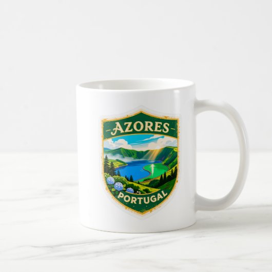Azores Portugal Travel Badge Mug – Scenic Lagoa da (Droite)