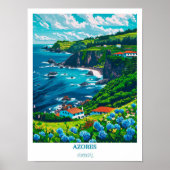 Azores Wall Art - Azores Travel Poster - Azores Is (Voorkant)