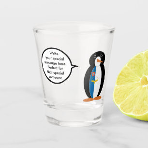 Azorese pratende mevrouw pinguïn gepersonaliseerd shot glas