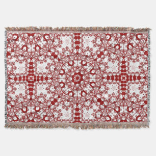 Azra • Rode en Witte Geometrische Mandala Deken
