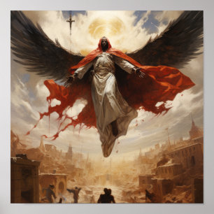 Azrael flottant au-dessus de l'humanité - Poster