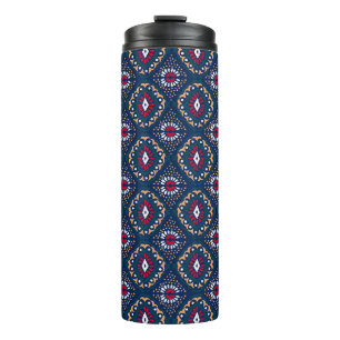 Aztec Allure: Tribal Striped Elegance Thermosbeker