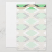 Aztec Andes Tribal Green Grey Native American Briefpapier (Voorkant / Achterkant)