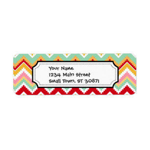Aztec Andes Tribal Mountains Chevron Fiesta ZigZag Etiket