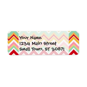 Aztec Andes Tribal Mountains Chevron Fiesta ZigZag Etiket