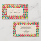 Aztec Arrows Pattern Hair Stylist Sjabloon Visitekaartje (Voorkant / Achterkant)