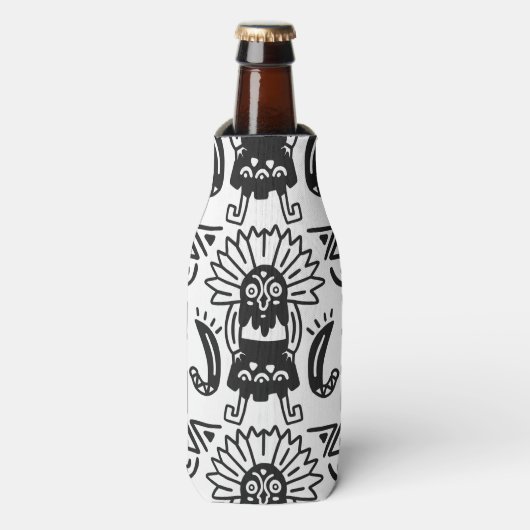 Aztec Art - Lizard Pattern Flesjeskoeler (Fles Voorkant)