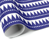 Aztec-bergen - Donkere marine op wit Cadeaupapier (Rol Hoek)