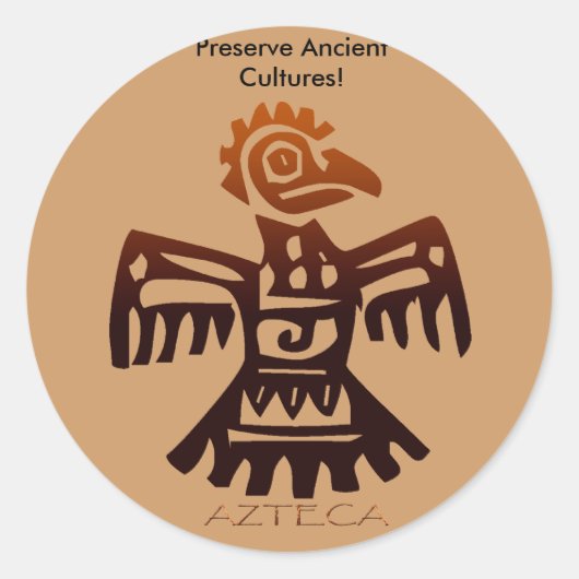 AZTEC ~ Bird Spirit Ronde Sticker (Voorkant)