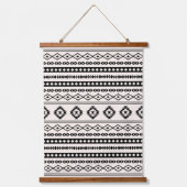 Aztec Black op Cream Mixed Motifs Pattern Hangend Wandkleed (Voorkant)