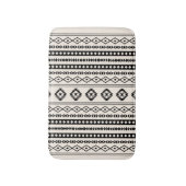 Aztec Black op Cream Mixed Motifs (V) Pattern Badmat (Voorkant Verticaal)